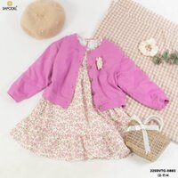 [Ảnh thật] (16-31kg) Set đầm và áo khoác cho bé gái tặng gấu gắng áo xinh xắn