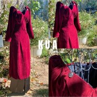 [ẢNH THẬT] Áo Dài Nhung Cao Cấp, Quần Lưng Thun Co Giãn