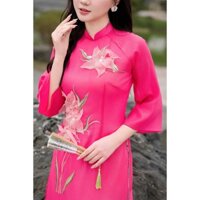 [Ảnh Thật] Áo Dài Nữ Truyền Thống THANH LY 4 tà chít eo trẻ trung, duyên dáng. Chất Tơ Dạ Minh Châu mềm mại.