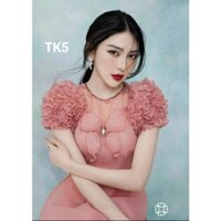 (ảnh thật) Áo dài thời trang, áo dài cách tân tơ organza 4 tà, áo dài kiểu, áo dài tay bèo cách điệu - áo dài Thúy Linh