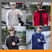(Ảnh Thật) Áo Khoác Bomber ADIDAS 3 Sọc Hàng Xịn full 4 màu: Đen-Đỏ-Xám-Xanh Than - Coke shop - Sam store