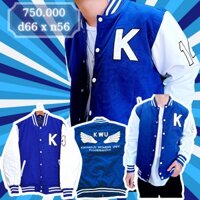 [Ảnh thật] Áo khoác Varsity Jacket 2hand Korea loại 1 cao cấp màu xanh dương