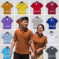 [Ảnh thật] Áo POLO có cổ nam nữ áo đôi áo gia đình áo nhóm vải mềm co giãn màu nâu, màu ya form nam nữ riêng 25kg - 100k