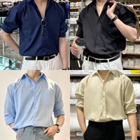 [Ảnh thật] ÁO SƠ MI NAM - RYAN- màu Trắng Đen Xanh Navy Xanh Baby Blue Be phù hợp đi chơi đi làm đi du lịch