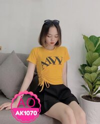 [Ảnh Thật] Áo Thun Dây Rút CHữ AAVV Cực Xinh Mã AK1070