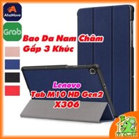 [Ảnh Thật] Bao da Lenovo Tab M10 HD Gen 2 10.1" 2020 X306 Gấp 3 Khúc Lưng Cứng Có Nam Châm