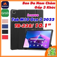 [Ảnh Thật] Bao Da Lenovo Tab M10 GEN 3 10.1" 2022 TB-328 Gấp 3 Khúc Lưng Cứng Có Nam Châm