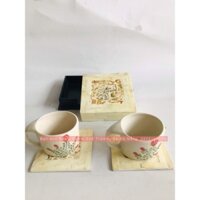 (Ảnh Thật) Bộ 6 Tấm Lót Ly Khảm Trai Kèm Hộp Đựng Hình Vuông, Quà Tặng Độc Đáo, Ý Nghĩa