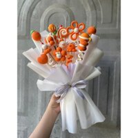 [ảnh thật] Bó hoa đất sét làm quà tặng tốt nghiệp, sinh nhật, hoa 20/10 - mẫu CAM - TRẮNG [HOT]