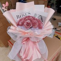 [ẢNH THẬT] Bó Hoa Hồng Sáp Thơm Nhũ Bông To Đẹp Sang Chảnh | Tiệm Hoa Tháng Năm