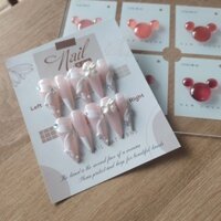 (Ảnh thật) bộ móng tay giả nail box móng úp thiêts kế cho cô dâu bánh bèo kèm keo