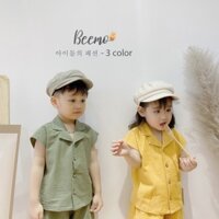 [Ảnh thật] Bộ thô liền tay cổ vest Hàn Quốc