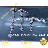 [Ảnh Thật] Bông tai Chrome Heart Cross bạc 925 cao cấp fullbox -Chrome Heart Store