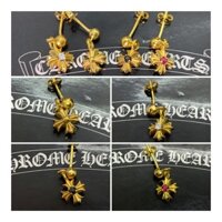 [Ảnh Thật] Bông tai Chrome Heart Plus vàng 22 fullbox cao cấp.