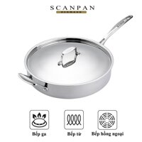 Ảnh thật Chảo inox đáy từ cao cấp Scanpan Fusion 26cm 74102600, đúc liền 5 lớp, bắt từ nhanh truyền nhiệt tốt, máy rửa bát hàng chính hãng