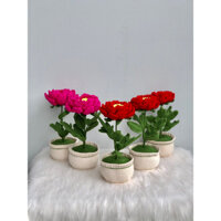 [Ảnh thật] Chậu hoa MẪU ĐƠN - Kiwy Crochet ( có nhận làm theo yêu cầu, nhận sỉ số lượng từ 5 sản phẩm )