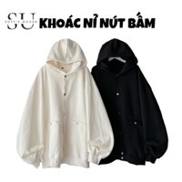 [ẢNH THẬT-CÓ SẴN] Áo Khoác NÚT BẤM Nỉ Ép 2 Túi Trước Form Rộng Unisex Nam Nữ - Sutis House