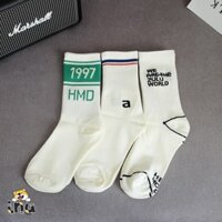 [ẢNH THẬT] Combo 3 Đôi Tất Vớ Cotton Cổ Cao Sọc Phong Cách Hàn Quốc