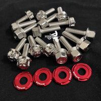 [ẢNH THẬT] Combo 4 ốc 8li25 inox 304 kèm long đền Kitaco bắt gác chân sau cho Raider Satria Ex Winner…