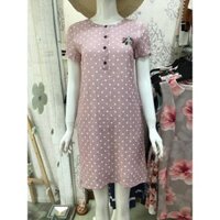 [ẢNH THẬT] đầm chấm bi dáng suông/ xanh + hồng