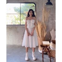 [ẢNH THẬT]  ĐẦM HOA CÚC 2S CUT-OUT LƯNG