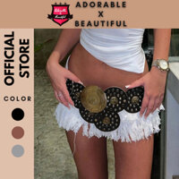 [Ảnh Thật] Dây Nịt Đen/Nâu Đục Lỗ Vintage, Thắt Lưng Bảng Tròn Đục Lỗ Belt Phong Cách Y2k 2023 [Adorablexbeautiful]