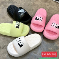 [ẢNH THẬT] Dép Bánh Mì Nam Nữ Quai Ngang chất EVA siêu nhẹ in Hình Gấu Panda cute E2307-B13