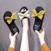 (Ảnh thật) Dép đế xuồng Hàn Quốc, dép nữ quai đính nơ nữ tính, siêu nhẹ, chống trơn trượt dùng đi biển, dạo phố TKO161