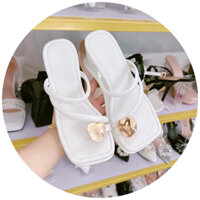 Ảnh thật- Dép đế xuồng xỏ ngón charm ngón cái 7p