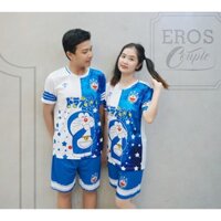 [ẢNH THẬT] Đồ bộ mặc nhà Doremon màu xanh MS 10 - Eros Sport