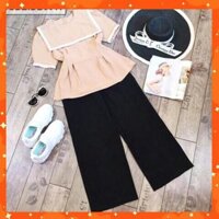 [ẢNH THẬT] ( ĐỒ NỮ ĐẸP ) ĐỒ BỘ ÁO KEM QUẦN ỐNG RỘNG SANG CHẢNH