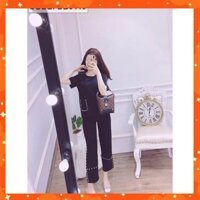 [ẢNH THẬT] ( ĐỒ NỮ ĐẸP ) SET BỘ ĐEN QUẦN ỐNG SUÔNG RỘNG CAO CẤP