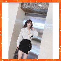 [ẢNH THẬT] ( ĐỒ NỮ ĐẸP ) SET ÁO SƠ MI PHỐI QUẦN SHORT GIẢ VÁY
