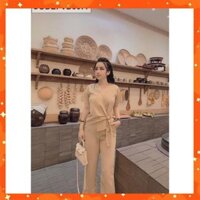 [ẢNH THẬT] ( ĐỒ NỮ ĐẸP ) SET BỘ KEM ÁO CỘT DÂY QUẦN SUÔNG CAO CẤP