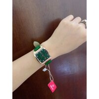 ẢNH THẬT ĐỒNG HỒ MẶT VUÔNG ĐÍNH ĐÁ NỮ THỜI TRANG HÀN QUỐC