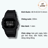 [Ảnh thật] Đồng hồ Nam CASIO DW-5600bb size 43.5mm chống nước, nam tính, năng động, khỏe khoắn, bấm giờ thể thao