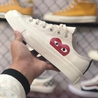 [ẢNH THẬT + FULLBOX + FREESHIP] Giày CONVERSE CDG PLAY HEART - CONVERSE TIM MÀU KEM [TẶNG HỘP+TEM TÁC,GIẤY GÓI ]