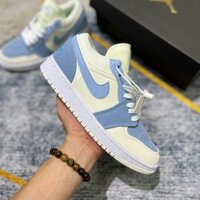 ẢNH THẬT / FULLBOX - Giày Sneaker Nam Nữ Nike Air Jordan Xanh Vàng Bo Viền Cổ Thấp - HÀNG XUẤT DƯ FULLTAG