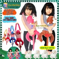 [ẢNH THẬT] GẤU BÔNG HÌNH CON KHỈ TAY DÀI BÓP KÊU ĐEO CỔ SIÊU CƯNG CHO BÉ - THÚ NHỒI BÔNG CON KHỈ CÓ TIẾNG KÊU