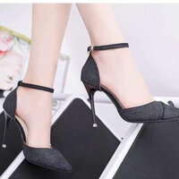 [ẢNH THẬT] Giày cao gót nhọn 8 phân bít mũi kim tuyến -TT