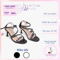 [Ảnh thật] Giày sandal chiến binh, giày cao gót nhọn 8cm kiểu quai chéo