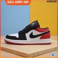 (Ảnh thật) Giày thể thao AIR Jordan 1 Low Black Toe cổ thấp siêu đẹp dành cho nam và nữ