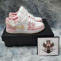 [Ảnh thật] giầy thể thao Air Jordan 1 low Paint Drip strawberry Ice Cream thời trang nam nữ
