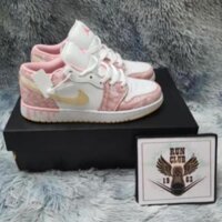 [Ảnh thật] giầy thể thao Air JD 1 low Paint Drip strawberry Ice Cream thời trang nam nữ