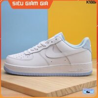 (Ảnh thật) Giày thể thao dành cho nữ siêu đẹp Air Force 1 Low White Hydrogen Blue (GS) màu trắng gót xanh