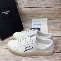(ẢNH THẬT + HÀNG SẴN) GIÀY thể thao nam nữ SAINT LAURENT, Giày Paris kem vải hàng cao cấp.