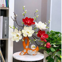 [ẢNH THẬT] Hoa Mộc Lan giả Cao Cấp 6 Bông Lớn Cắm Bình Decor Trang Trí Tết
