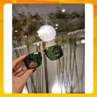 Ảnh thật kính mát nam thời trang cao cấp tròng kính thủy tinh sịn chống UV bảo vệ mắt form vuông Prad- tặng hộp