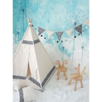 [Ảnh thật] Lều vải thổ dân, họa tiết thổ cẩm, vải linen, Lều vải Thiên Ý màu be phối thổ cẩm, hàng chất lượng cao