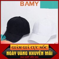 {ẢNH THẬT}  Mũ (Nón) Lưỡi Trai, Mũ Phớt Nam Nữ Trơn 2 Màu Đen, Trắng Hottrend-HANASHOP